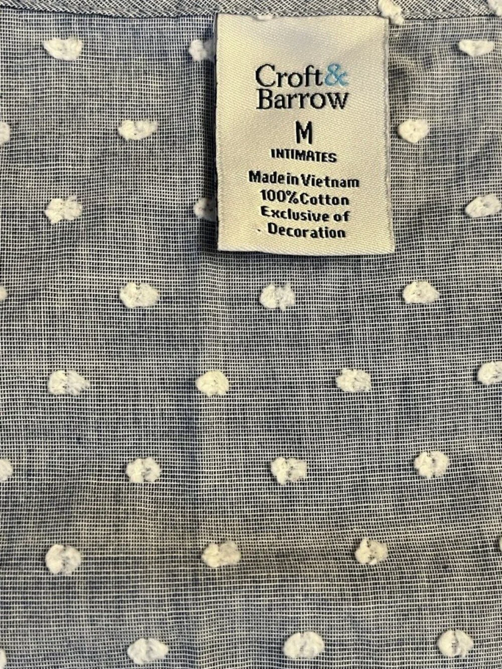 Women’s Croft & Barrow Cotton Chambray Swiss Dot Nightgown Medium